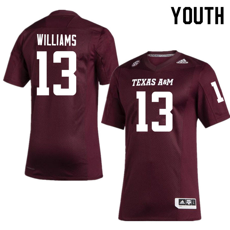 Youth #13 Brian Williams Texas A&M Aggies College Football Jerseys Sale-Maroon - Click Image to Close